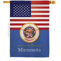 28 x 40 in. USA Minnesota American State Vertical House Flag with Double-Sided Decorative Banner Garden Yard Gift