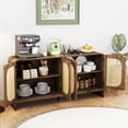 thumbnail image 2 of Diubas Sideboard Cabinet, Buffet Cabinet, Rattan Cabinets with Storage, Living Room, Walnut, 2 of 9