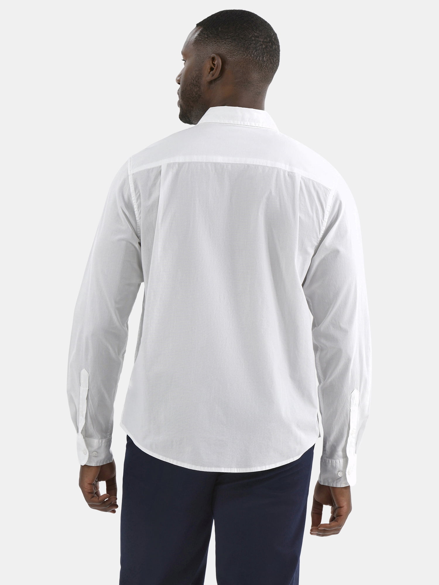 George Men's & Big Men's Classic Fit Poplin Shirt with Long Sleeves, Sizes S-3XL