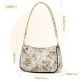 thumbnail image 3 of Womens Chain Shoulder Bag Golden Flowers Classic Tote Handbags Fashion Clutch Hobo Purse with Zipper for Travel Casual, 3 of 7
