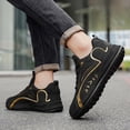thumbnail image 2 of CORASUN Men's Low-Profile Casual Sports Shoes, Breathable Mesh Sneakers with Gold Accents, Lightweight Walking Shoes for Gym and Daily Commute, Black, 2 of 10