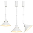 thumbnail image 1 of FSLiving Lampe Suspendue de Rail à Hauteur Réglable, Type J, Projecteur de Chenilles Élévatrices Rétractable avec Tige Télescopique, Lampe à Monture Réglable, Tige Juno, Couvre-Lampe Bricolage, Blanc - 3 Lumières, 1 of 9