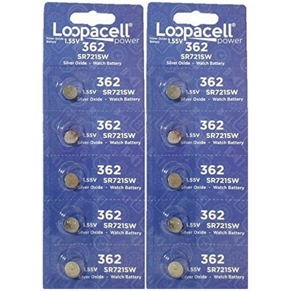 10 Loopacell SR721SW Sr-721sw - 361/362 Watch/Calculator Battery