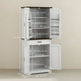 thumbnail image 3 of HOMCOM Farmhouse Kitchen Pantry, Tall Storage Cabinet with Door Racks White, 3 of 10
