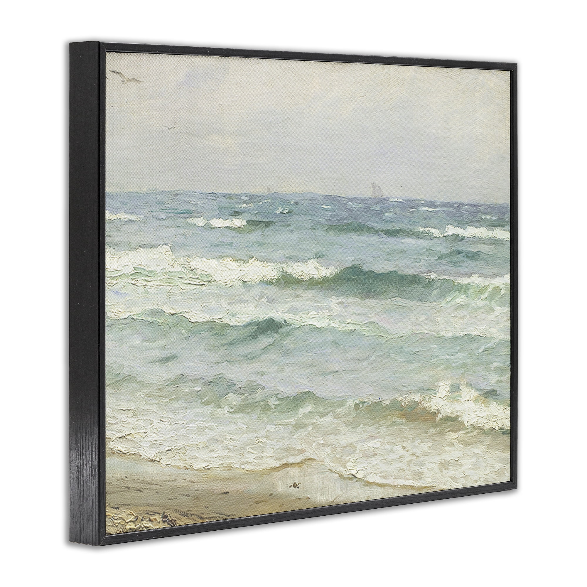 Stupell Industries Vintage Waves on The Shore Black Framed Giclee Art, design by Leah Straatsma