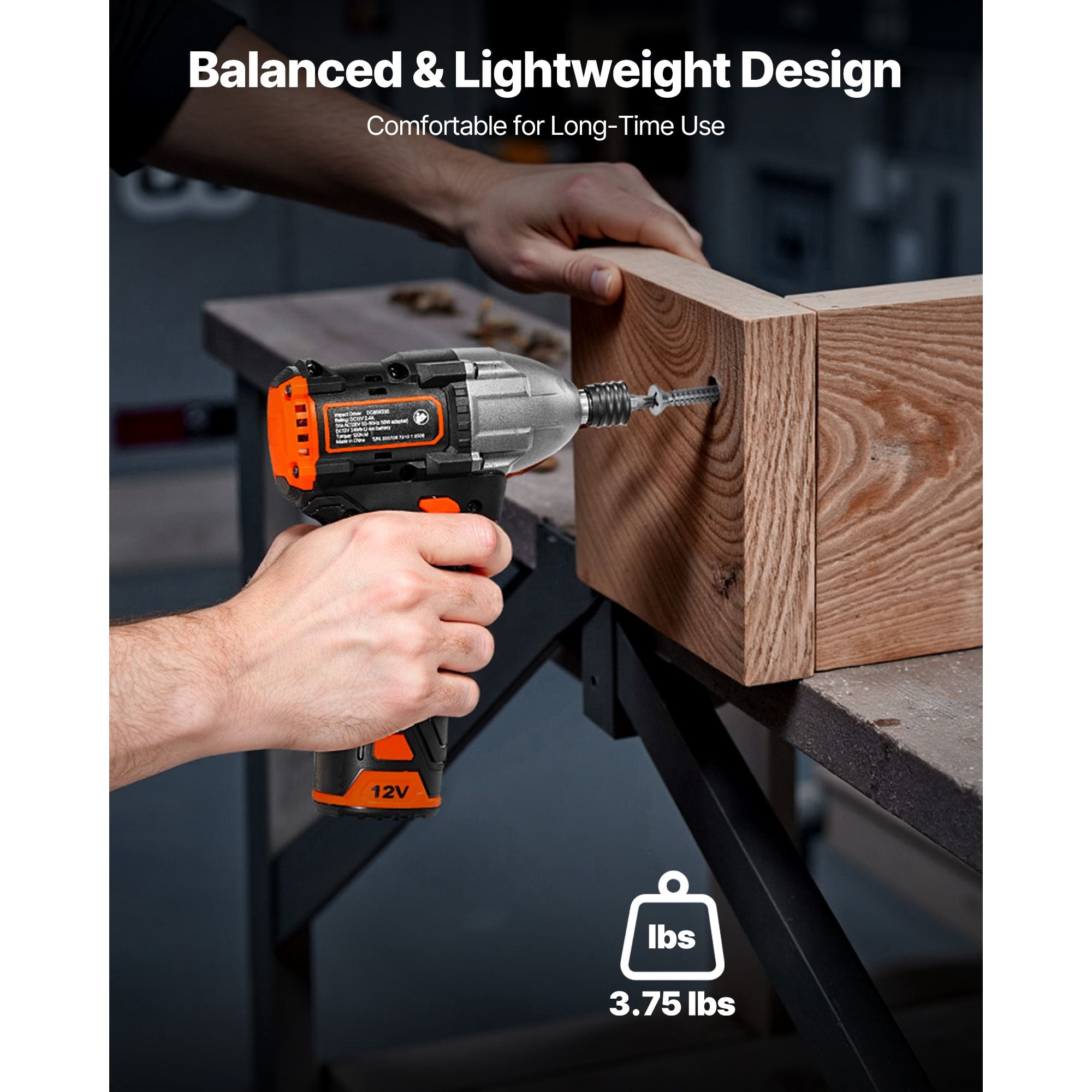 Dranite 12V Brushless Motor 1/4 Inch Cordless Impact Driver Kit - 3000 RPM Max with Battery & Charger, 20 Bits & LED Light, Ideal for Furniture, Electrical, Home Repairs