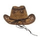 thumbnail image 4 of Txlixc Sombreros de paja estilo nacional cadena de cuentas rizado sombrero de vaquero hueco Txlixc moda, 4 of 6