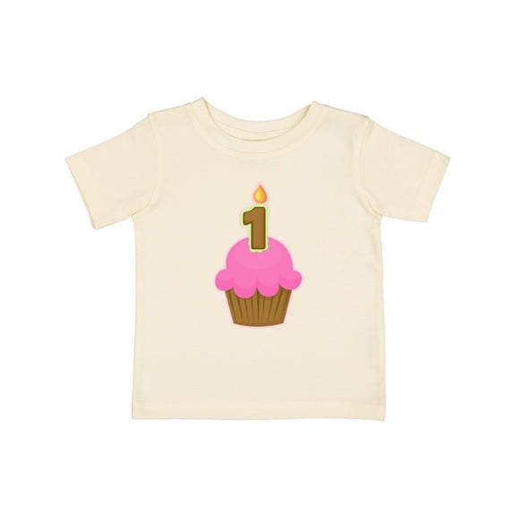 Inktastic Pink 1st Birthday Cupcake Girls Baby T-Shirt