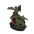 thumbnail image 2 of Zeckos Purple and Green Battle Dragons Gothic Color Changing LED Geode Statue, 2 of 3