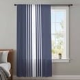 thumbnail image 4 of Vintage Striped Sheer Curtains 72 Inches Long, Midnight Blue Modern Simple Lines Light Filering Curtains, Breathable Simi Curtain Privacy Drapes for Living Room Bedroom Lightweight Window Treatment, 4 of 9