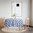 thumbnail image 6 of Checkered Round Tablecloth 60 Inch - Waterproof Stain and Wrinkle Resistant Washable Fabric Table Cloth for Dining Room Party Outdoor Picnic, Navy Blue and White, 6 of 6