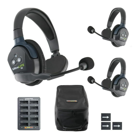 EARTEC UL3S Ultralite-HD 3-Person Wireless Intercom Headset Communication System