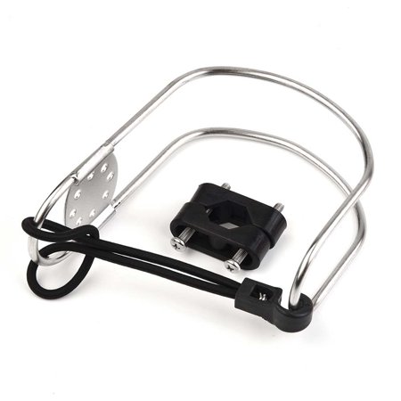 QWORK 316 Stainless Steel Life Buoy Ring Holder – 2 Pack Adjustable Rail Mount For Marine Safety