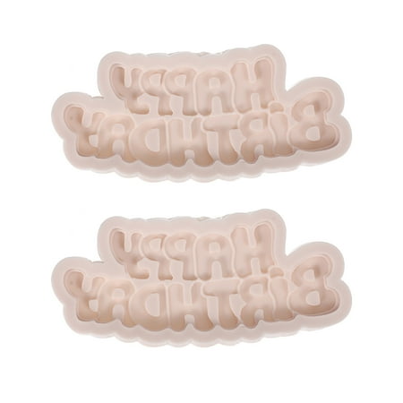 

HOMEMAXS 2pcs Silicone Happy Birthday Fondant Mould Delicate Candy Mold Chocolate Mould