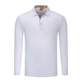 thumbnail image 6 of Men's Color Block Collar Cotton Silk Short Sleeve Polo, 6 of 8