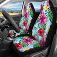 thumbnail image 3 of FOR U DESIGNS Hibiscus Plumeria Pattern Seat Cover for Cars Elastic Automotive Seat Cushion Washable Interior Vehicle Accessories, Car Seat Covers Full Set of 4, 3 of 7
