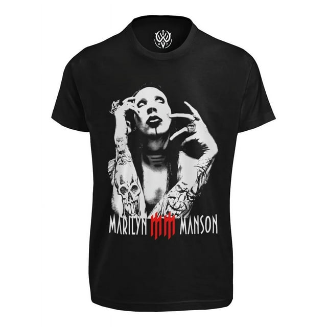 Playera Wear Print Negra Marilyn Manson