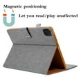 thumbnail image 5 of Dteck Case for iPad Pro 11-in. (M4) 2024,Magnetic Leather Card Pocket Wallet Smart Case Shockproof Rubber Kickstand Hand Strap Holder Cover for iPad Pro 11" 2024,Gray, 5 of 7
