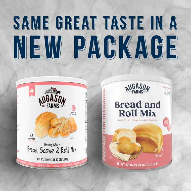 Augason Farms Honey White Bread Scone & Roll Mix 3 lbs 10 oz No. 10 Can