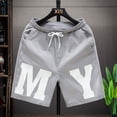 thumbnail image 3 of JAJAHO Mens Casual Shorts Sports Quick Drying Letter Printed Baggy Streetwear Drawstring Shorts Stylish Bottoms, 3 of 5