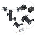 thumbnail image 6 of Dual Flash Bracket 2-Hot Shoe Mount Speedlight Stand Umbrella Holder Flash Filllight Bracket for DSLR Camera, 6 of 10