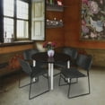thumbnail image 2 of Regency Kahlo 36 in. Round Breakroom Table- Mocha Walnut Top, Chrome Base & 4 Zeng Stack Chairs- Black, 2 of 7