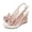A-Pink237, variant on Bibifish Womens Wedge Sandals Glam Feminine Bow Raffia Ankle Buckle Open Toe Wedge Sandals Summer Evening Party Wedding Guest Sandals