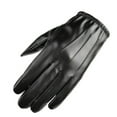 thumbnail image 5 of dianhelloya Men Gloves Solid Color Full Finger Thickened Plush Lining Faux Leather Coldproof Riding Driving Gloves Cycling Supplies 1 Pair Black, 5 of 7