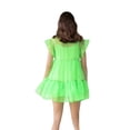 thumbnail image 3 of Sunloudy Vestido Corto Femenino, Color Sólido Cuello Redondo Manga Volante Con Volantes Traje De Verano Suelto De Una Pieza, S/M/L Sunloudy  moda, 3 of 5