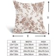 thumbnail image 4 of Vintage Floral Pillow Covers 18x18 Inch Set of 2 Light Brown and Cream Floral Throw Pillow Covers Chinoiserie Flower Pillowcases Rustic Farmhouse Cotton Linen Cushion Covers for Couch Bed Sofa Decor, 4 of 6