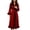 Red, variant on Women's Fleece Linen Robe Long Sleeve Belted Maxi Sleepwear for Winter 2XL