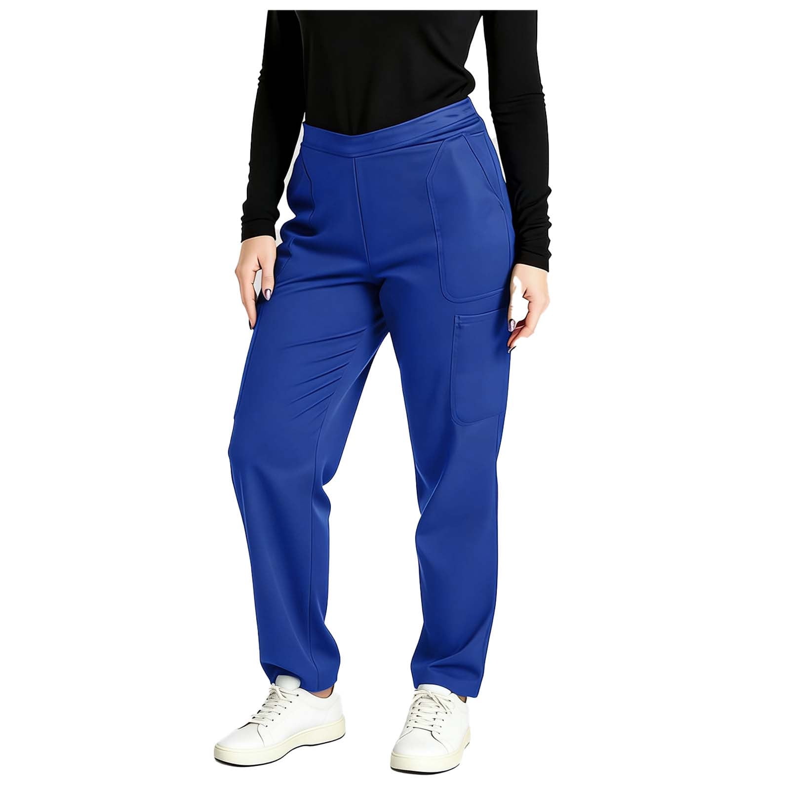 Women's Breathable Scrub Set - Comfy Loose Fit V-Neck & Straight Pants, Easy Care Moisture-Wicking Nursing Uniform