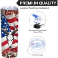 thumbnail image 2 of Deer Hunting Gifts for Men,American Camo Skull,American Flag Tumbler,20 OZ Insulated Vacuum Skinny Tumbler with Lid,Personalized Gifts for Men Women Dad Papa, 2 of 6
