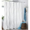 thumbnail image 6 of NixiYa White Shower Curtain Fabric Shower Curtain Pleat Boho Shower Curtain 72'' x 72", 6 of 6