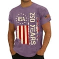 thumbnail image 3 of Mens 4th of July Shirts Casual Short Sleeve USA Flag Print T Shirt Crew Neck Independence Day Celebration Party Tops USA 250th Anniversary Patriotic Tees, S, 3 of 4