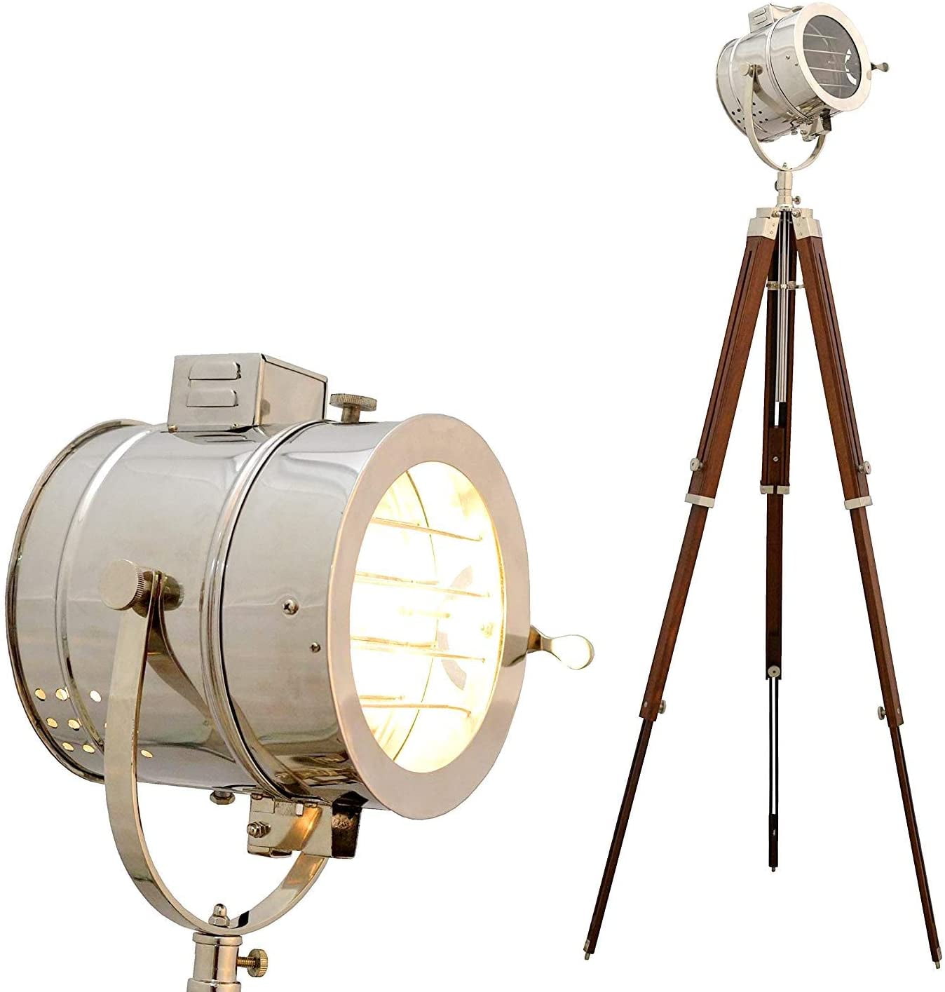 Vintage Spotlight  Floor lamp with Tripod stand Chrome  Finish Floor Spot Light 