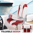 thumbnail image 4 of PEXMOR Low/High Back Boat Seats, Folding Boat Seats 2 Pack Thick Soft Cushion Waterproof, Fishing Captain Boat Seats w/Aluminum Hinges & Stainless Steel Screws, 2 Packs, 4 of 9