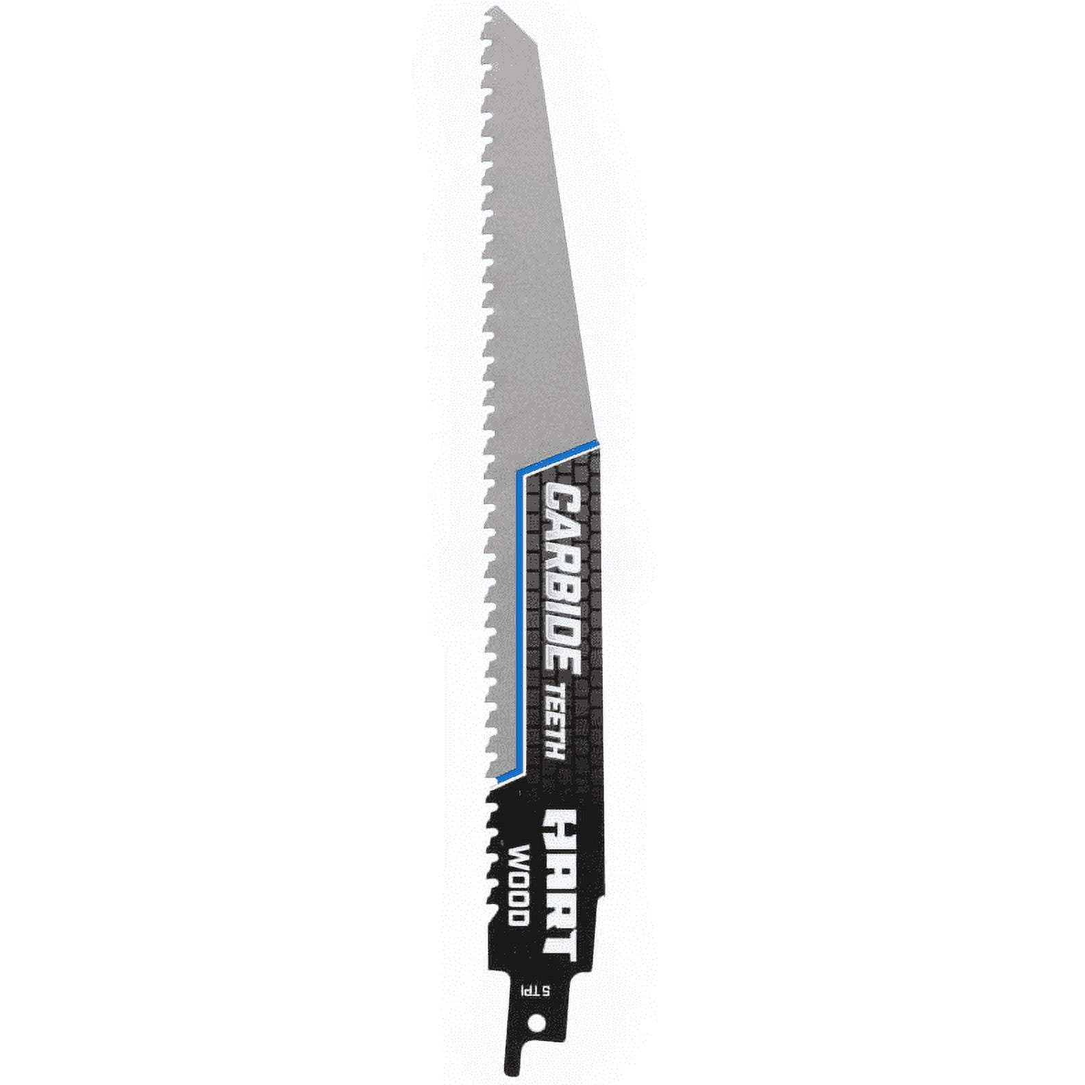 HART 9 inch 5 Teeth per inch Carbide Wood Cutting Reciprocating Saw Blade Walmart