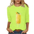thumbnail image 2 of Qertyioot Vêtements de Noël pour Femmes, T-Shirt Décontracté d'Été à Imprimé Bière Col Rond Manches 3/5 Ample, 2 of 5