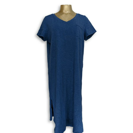C. Wonder Petite Dress L Essentials Slub Knit Blue