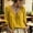 Yellow, variant on HaCpiu Women's Solid V-Neck Ruffle Blouse, Casual Loose 3/4 Sleeve Tie-Front Tunic Top, Lightweight Flowy Shirt with Elastic Ruffled Cuffs, Black L