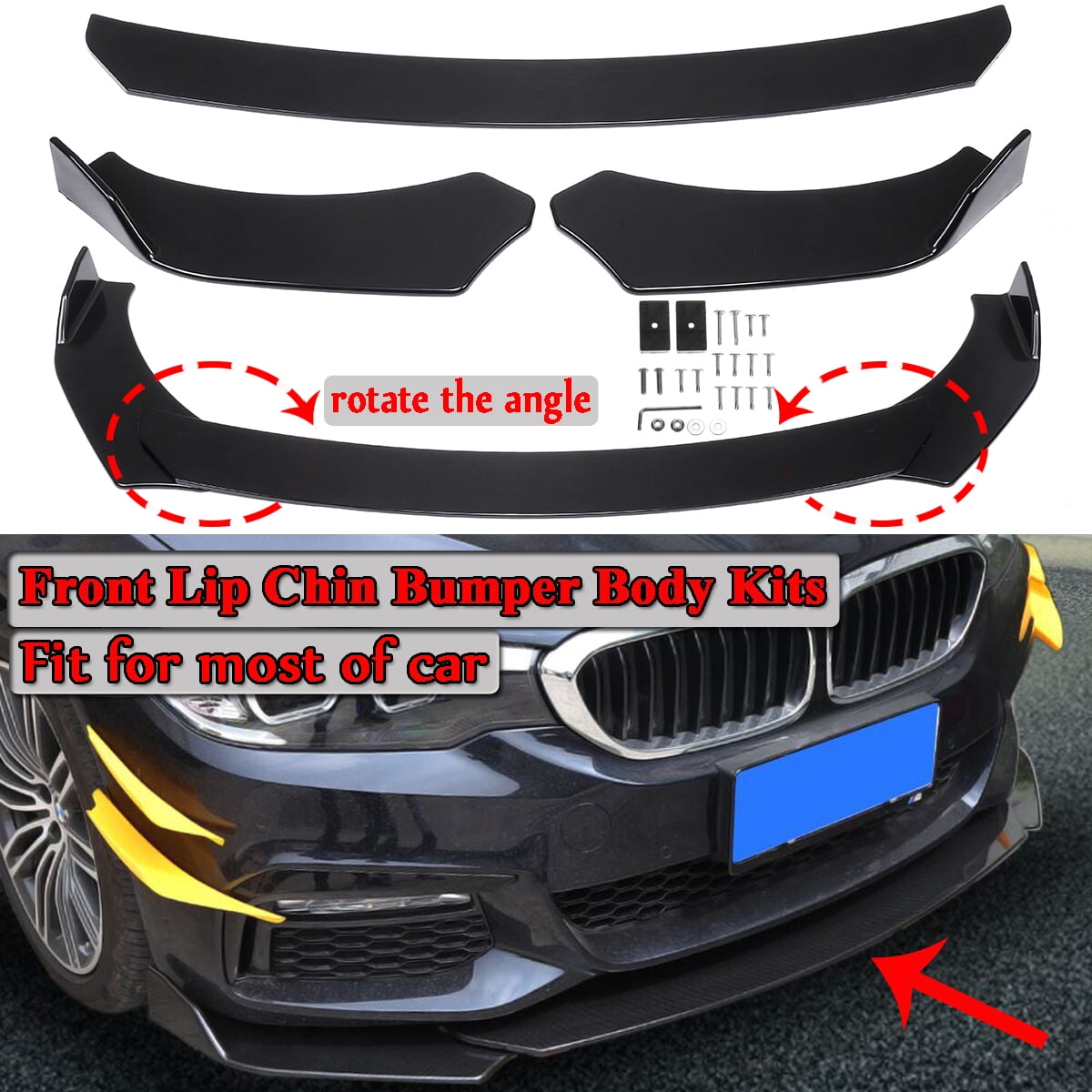 For BMW F32 F33 M Sport Front Bumper lip spoiler chin skirt splitter valance 