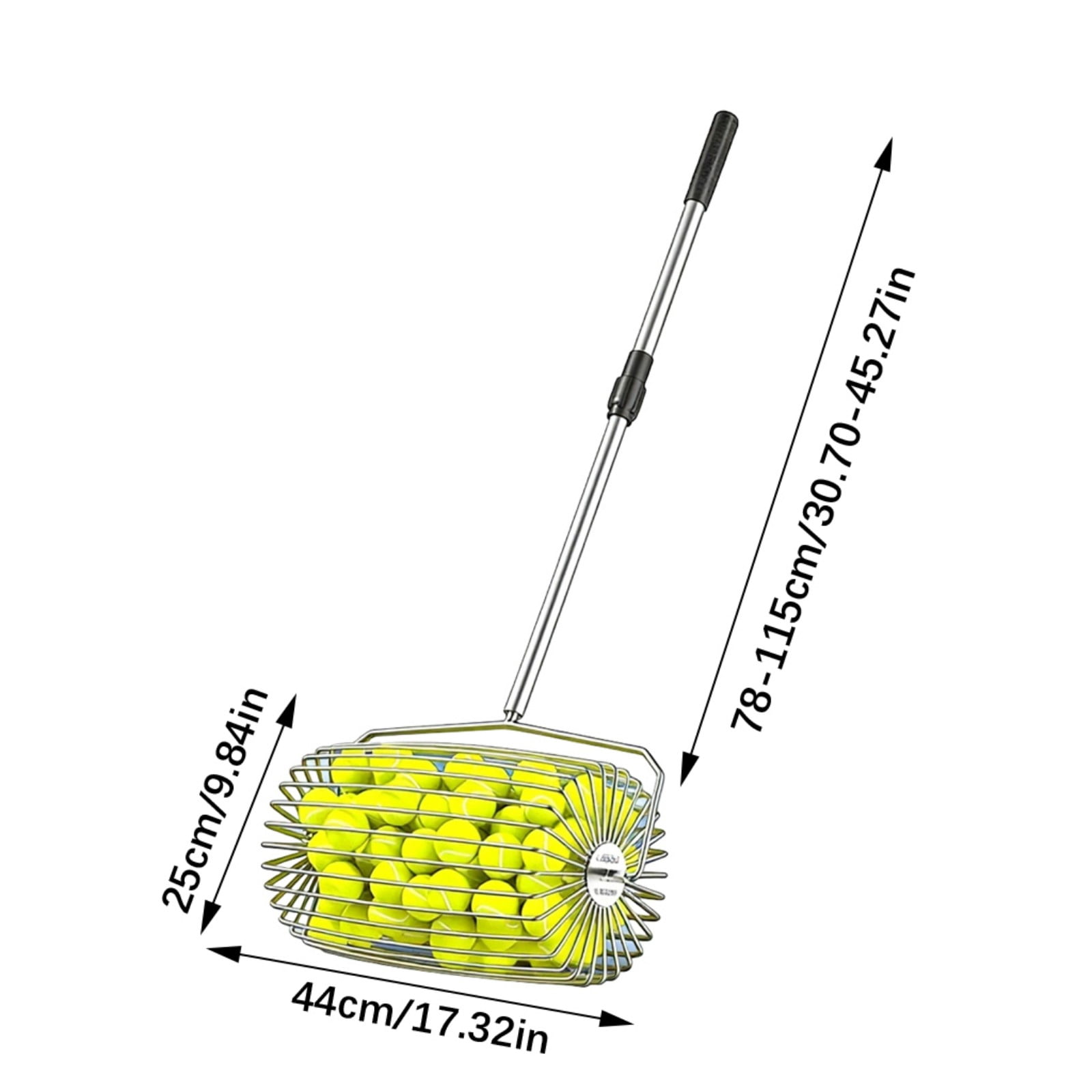 Tennis Balls Retrievers with Handle Pickleballs Pickup Hoppers Pickleballs Tennis Balls Collector Basket Pickers Upper