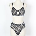 thumbnail image 2 of Gibobby Conjunto de lencería Camisón de encaje para mujer, lencería sexy de encaje para novia(Negro, G), 2 of 5