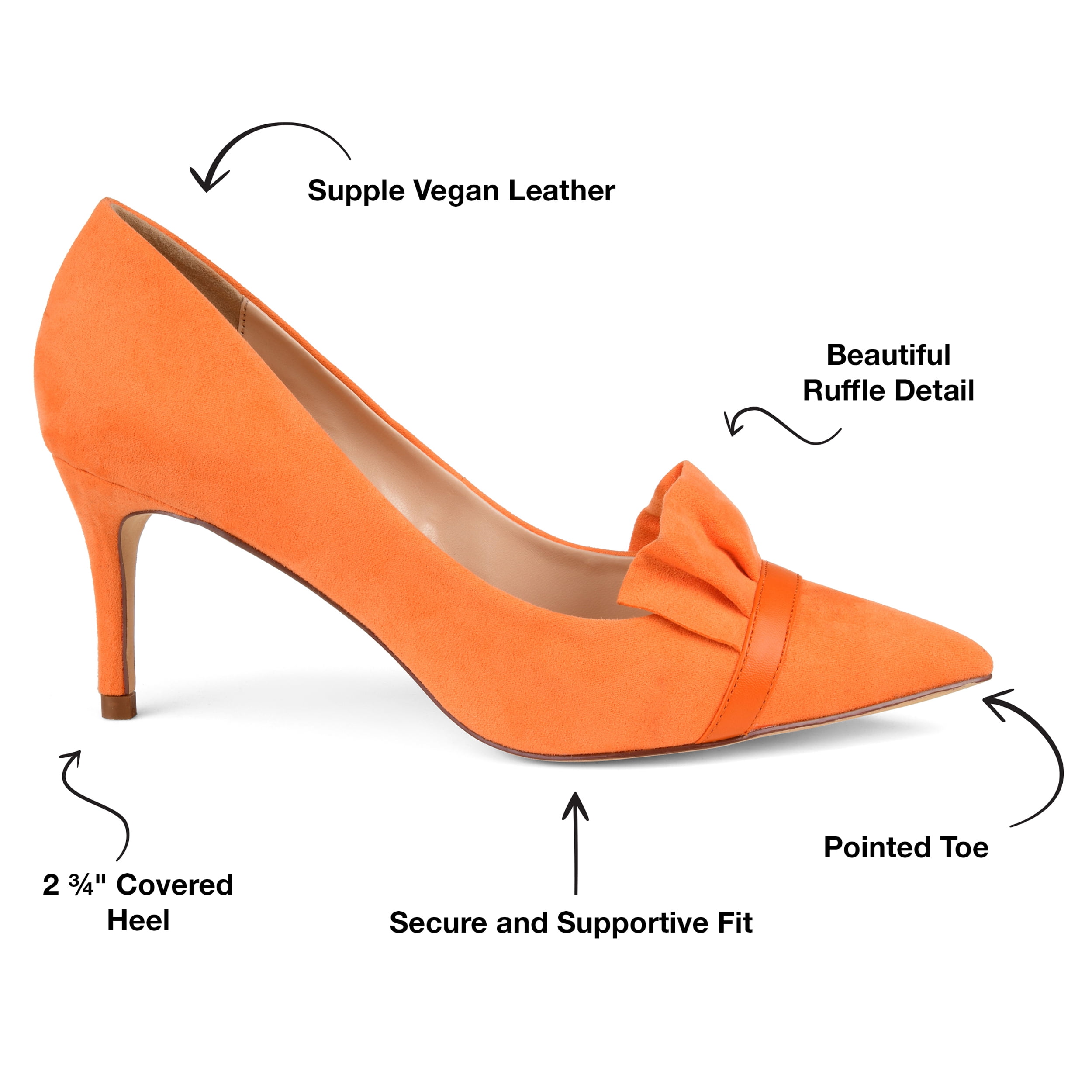 Journee Womens Marek Pointed Toe Mid Heel Pumps