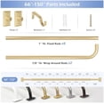 thumbnail image 5 of Gold Wrap Around Curtain Rods 72 to 144":Blackout Heavy Duty Adjustable Long Window Curtain Rod Room Darkening,Modern Industrial Curved French Return Metal Drapery Rods Easy Install,Brass Gold, 5 of 5