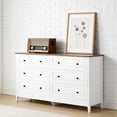 thumbnail image 5 of Modern 6 Drawer Chest, Solid Wood White Painted  with Smooth Sliding Drawers, for Bedroom Living Room Entryway Storage, 5 of 7