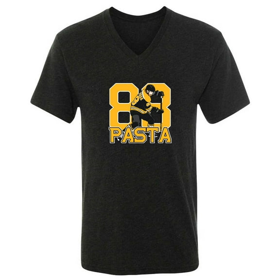 MENS V NECK David Pastrnak 88 Pasta Boston Shirt T-Shirt