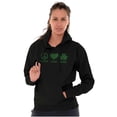 thumbnail image 3 of Peace Love Irish St Pattys Day Clover Women Plus Size Graphic Pullover Hoodie Brisco Brands 2X, 3 of 4