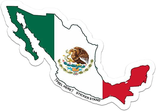 Mexico Flag Car Bumper Sticker 5" x 4" 